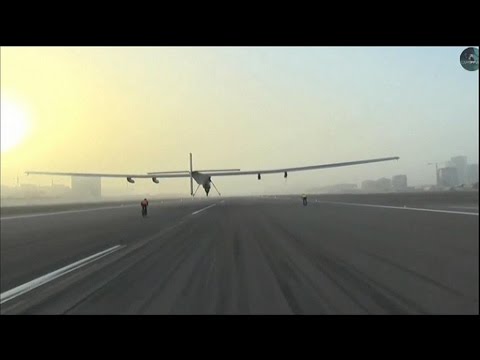 Two pilots embark on a record breaking journey in a solar plane