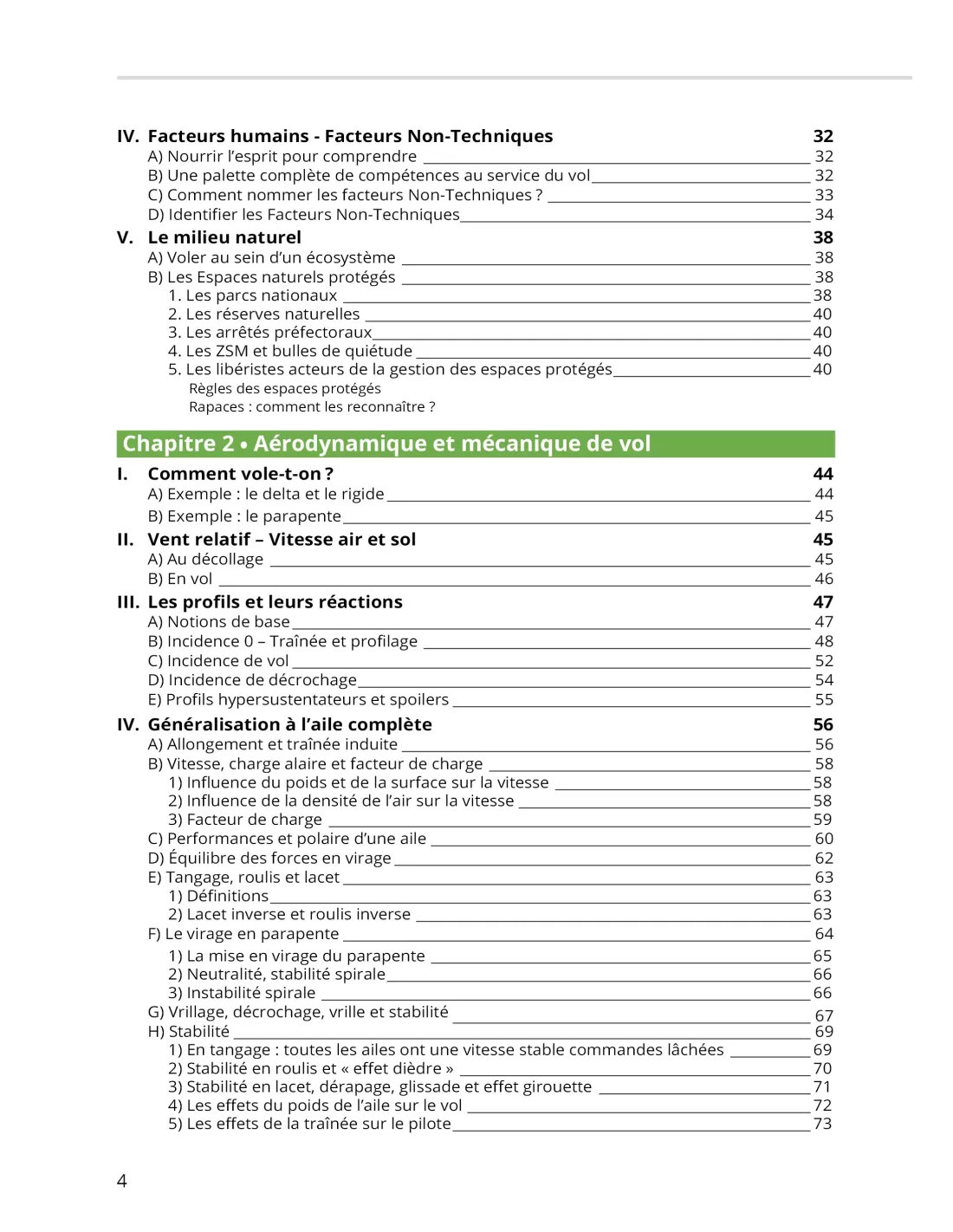 Le manuel du vol libre édition 2025 sommaire