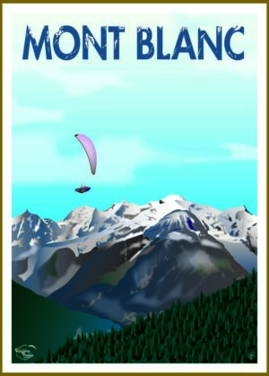 Poster parapente Mont Blanc