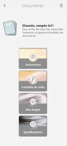 rubrique documents sur l'appli vol parapente