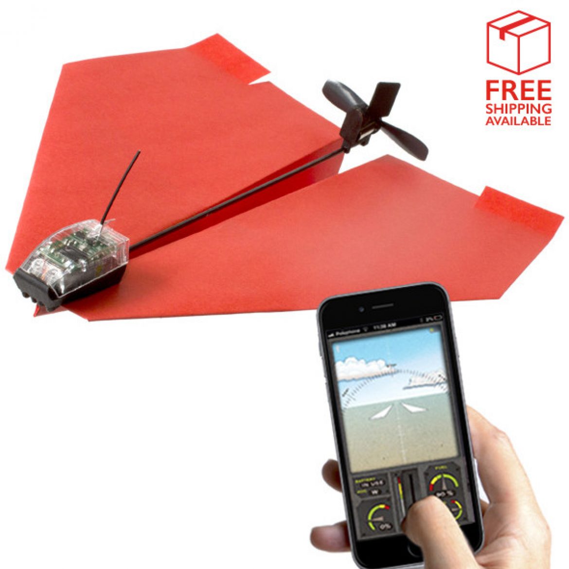 Avion en papier motorisé et pilotable avec un smartphone