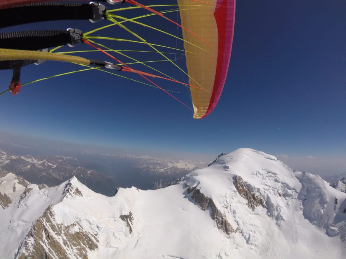 Ascension du Mont Blanc en biplace parapente par les faces nord