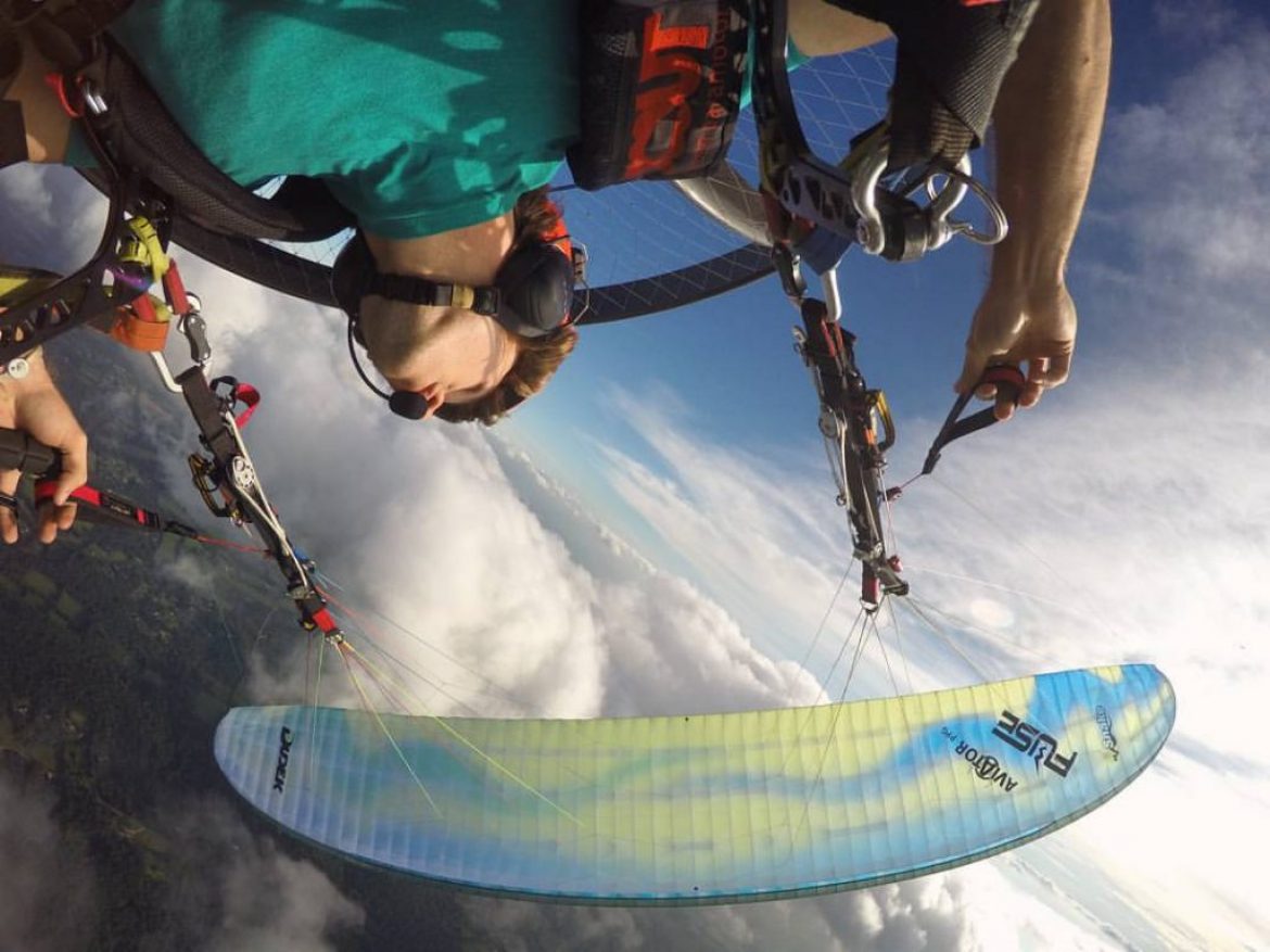 Test de la Chasecam SKYBEAN en paramoteur par l’acrobate Tucker Gott