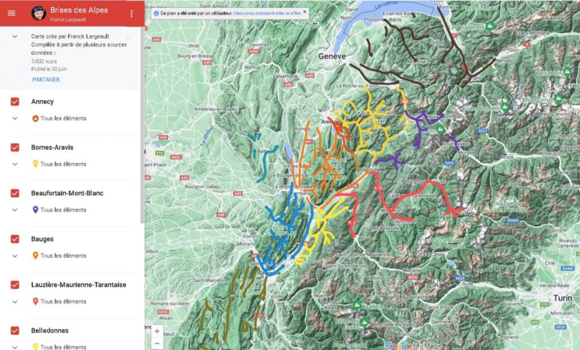 Brises vol libre | carte des brises des Alpes du Nord