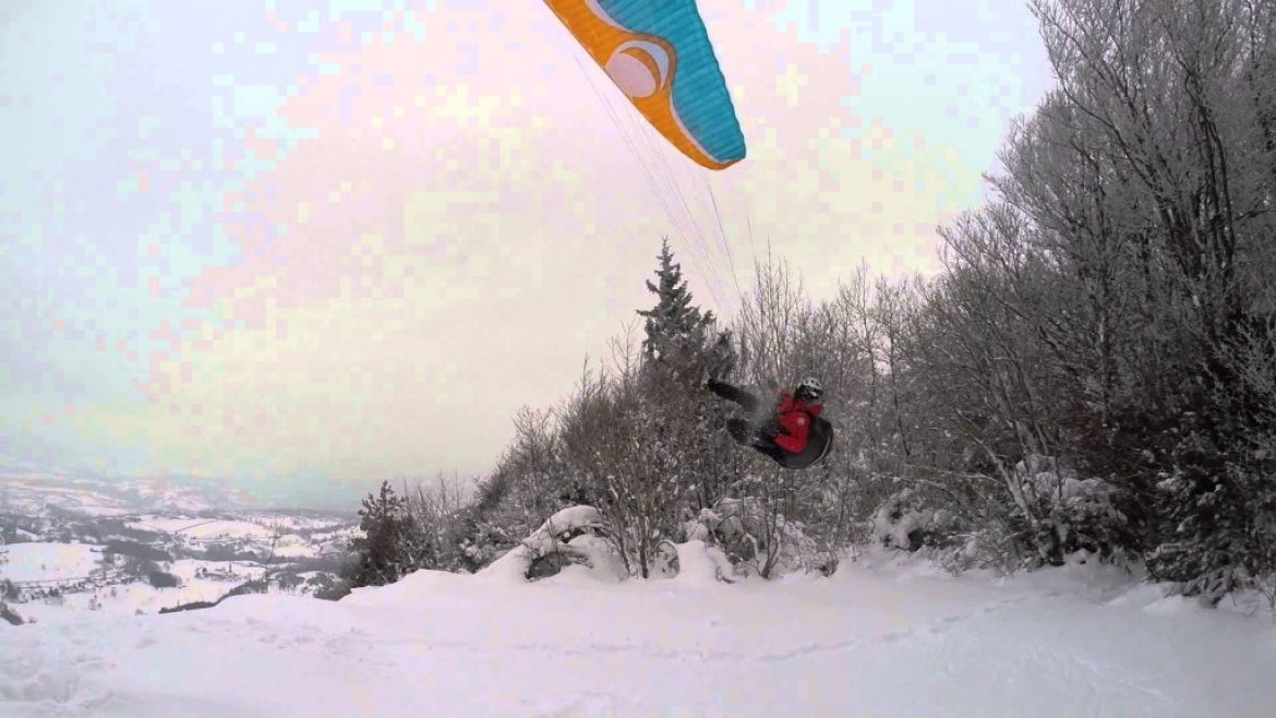 Décollage sportif de Sacha au Pas de la Fosse (Savoie)