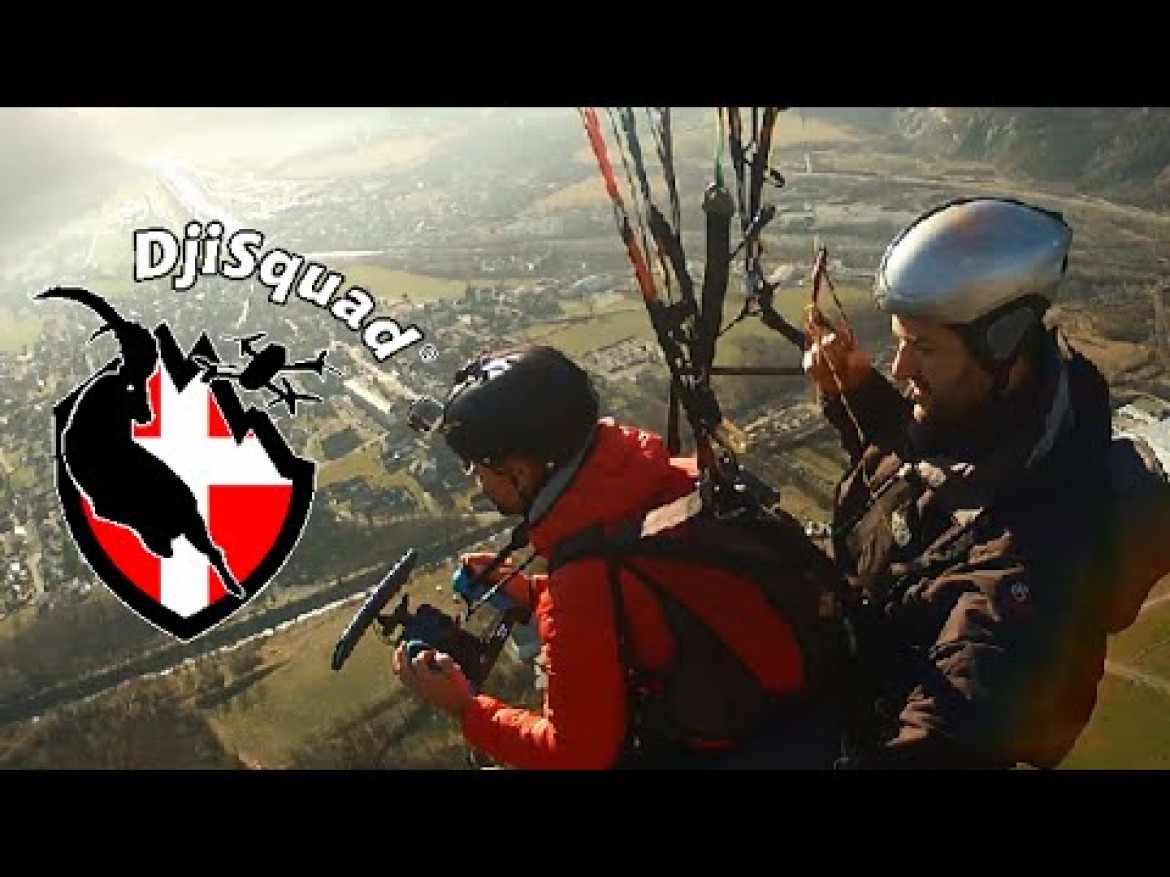 Drone piloté depuis un parapente en Maurienne