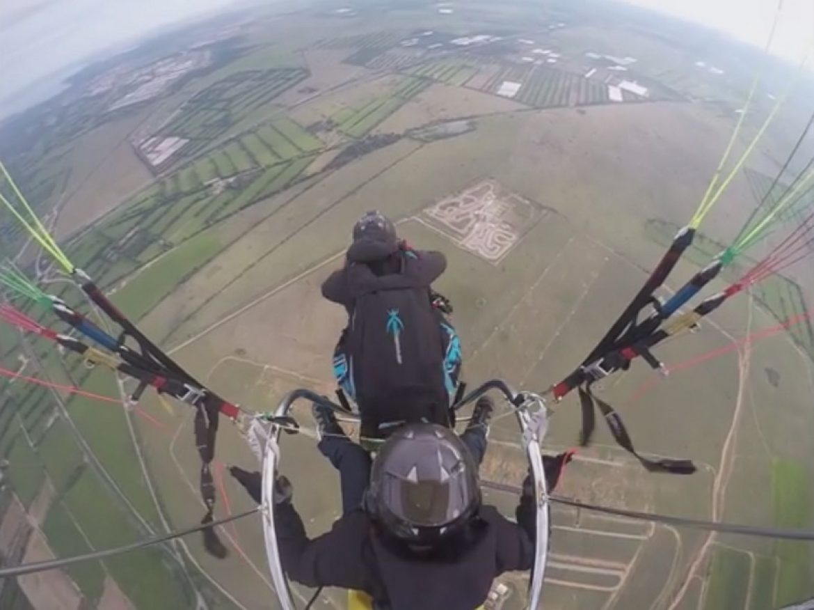 Envol D-bag depuis un paramoteur avec Florent Grafouillère