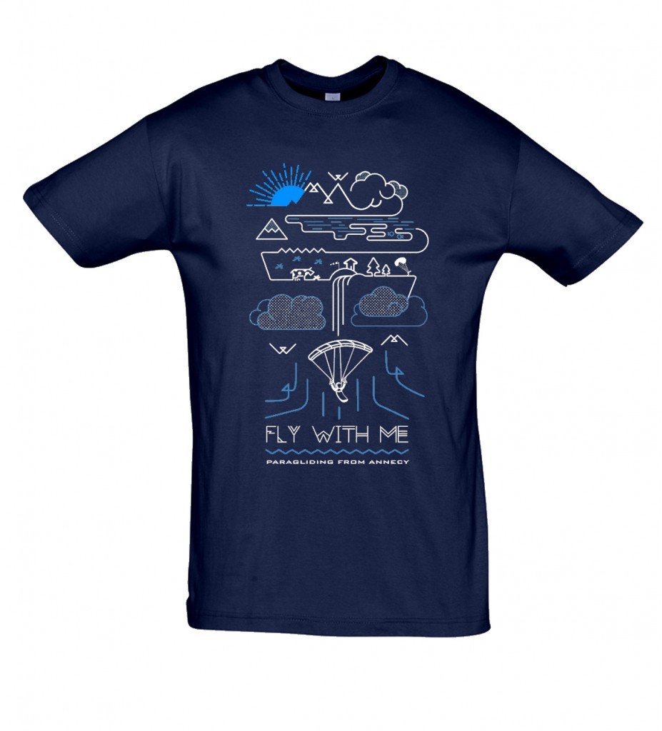 Tee-shirts pour parapentistes “Fly with me”