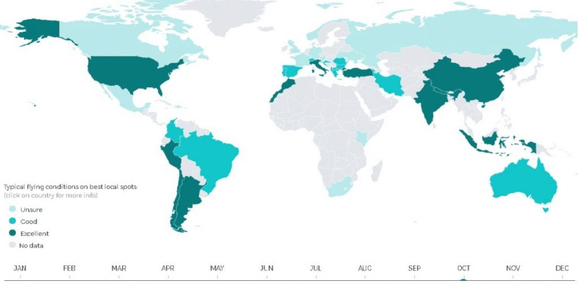 Quand et où sont les meilleures conditions pour voler dans le monde ?