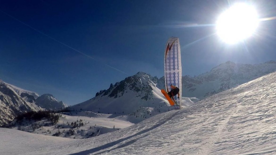 Parasnowkiting au Col du Lautaret avec Yann Freund et Luc Pivadière