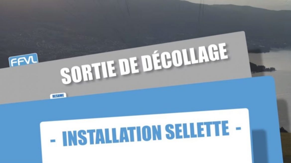 Conseils FFVL : décollage / sortie de déco et installation sellette