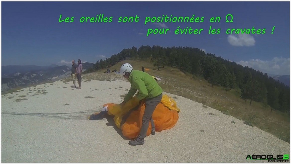 Technique de gonflage parapente : aile en chapeau de gendarme