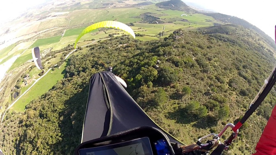 Vol d’hiver sur le site parapente Montellano (Espagne)