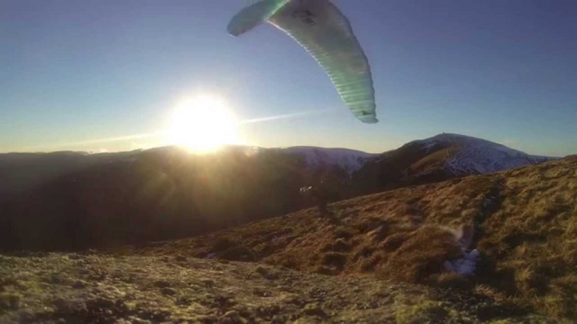 Vol parapente hivernal dans les Vosges