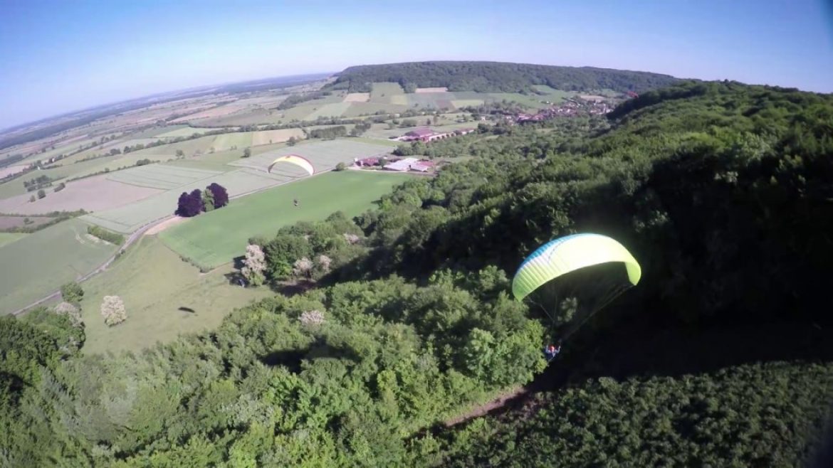 Vol sur le site parapente Brandeville (55)