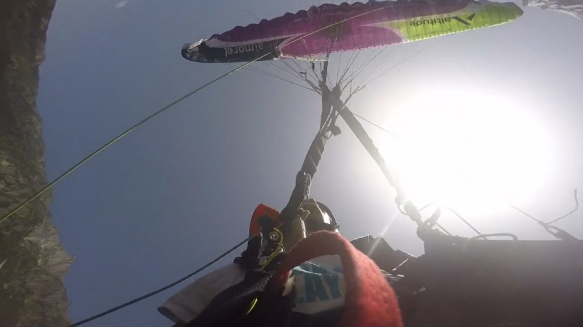 Le vol synchro avec Eliot et Tim, du beau spectacle parapente