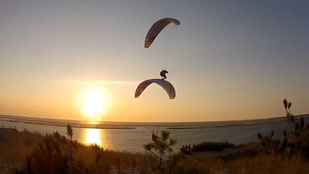 Vols synchro à la dune du Pyla avec Yann et Mathieu